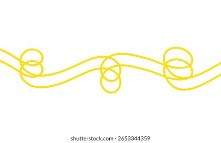 simple yellow curly line design vector.