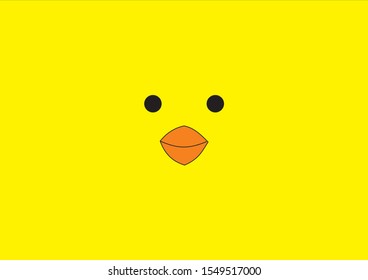 Simple Yellow Cute Duck Background