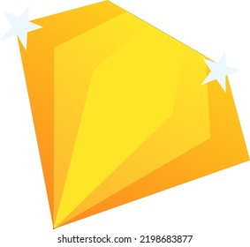 Simple yellow diamond icon. Shiny orange yellow diamond. diamond design for sign, symbol, label, icon, brand or logo