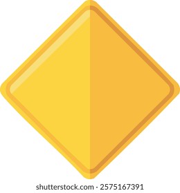 A simple yellow diamond-shaped icon with a subtle gradient and clean edges, often used for signage, warnings, or graphic design elements