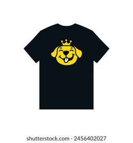 simple yellow dog king tshirt vector illustration template design