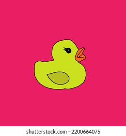 simple yellow duckling vector background
