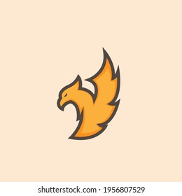 simple yellow eagle logo design template