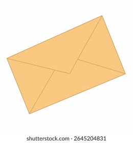 Envelope amarelo simples em estilo de vetor plano, ideal para ícones de e-mail, conceitos de comunicação, maquetes de convites e designs de papelaria. Design limpo e mínimo para uso criativo versátil.