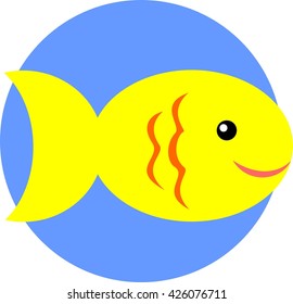 Simple yellow fish swimming vector