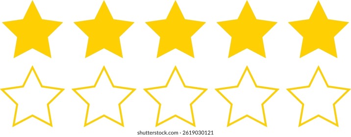 simple yellow five-star symbol vector design.