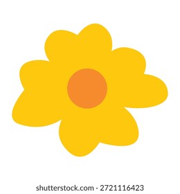 Simple yellow flower icon vector illustration, flower icon, yellow flower clip art
