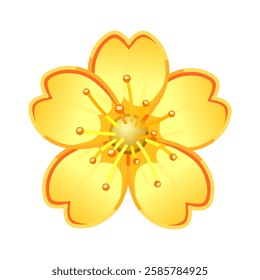 Simple yellow flower Large size of emoji spring flower