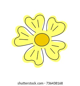 Simple yellow flower. Light yellow little flower