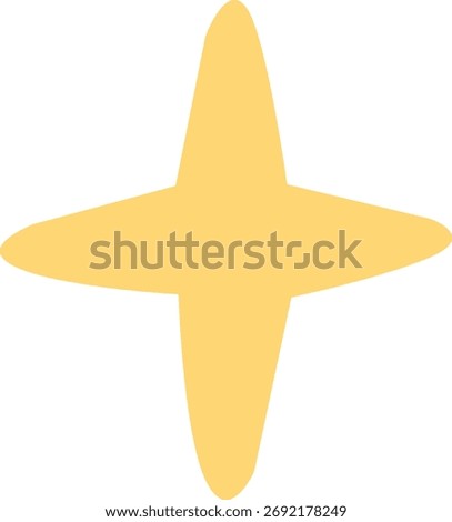 Simple Yellow Four Point Star Illustration