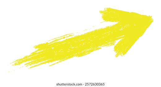 Simple yellow grunge arrow vector