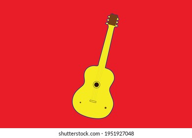 simple yellow guitar vector design