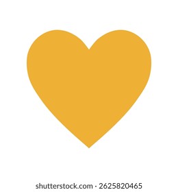 Icono amarillo simple del corazón que representa el amor o la salud. Vector
