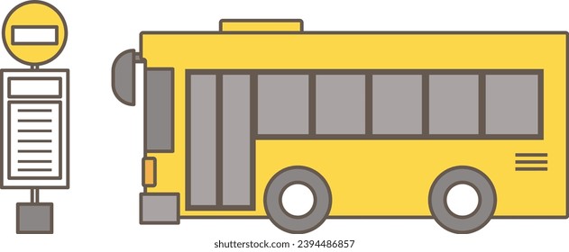 Simple yellow illustration of a bus