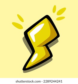 Einfache Illustration der gelben Blitze. Gut für das Design von Objekten