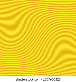 Simple yellow lines decorative shape. Vintege pattern print. Deformation lines. EPS 10