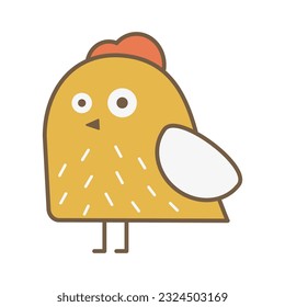 simple yellow little chicken vector illustration