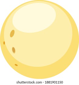 Simple yellow moon on white background illustration