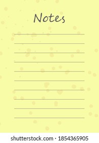 Simple yellow paper sticky notes template