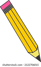 Lápiz amarillo simple para la escuela