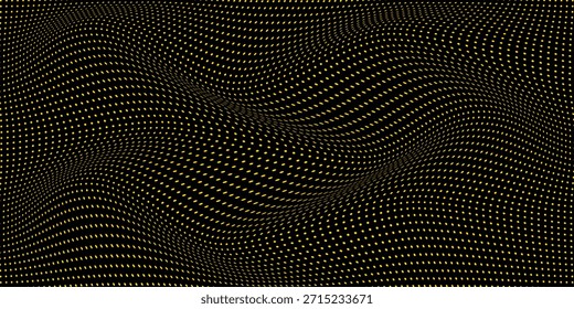 Patrón amarillo simple de la onda de lunares en oscuro para el fondo del cartel del Anuncio.