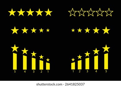 Simple yellow Rating Icons and Bar Graph for Reviews.