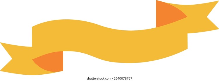 Simple Yellow Ribbon Banner Illustration for Decoration
