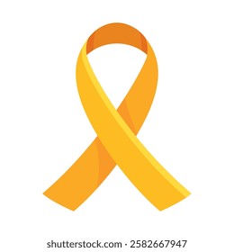 A simple yellow ribbon symbolizing awareness and support for childhood cancer