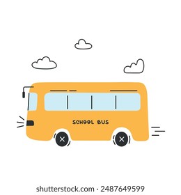Simple yellow school bus vector illustration