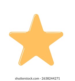 Simple Yellow Star Icon. Magic Star Ray Shape Decoration. Sweet dream and Good Night Symbol. Baby Nursery Wallpaper or Poster Decor.