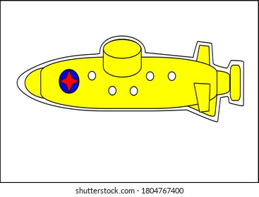 simple yellow submarine vector art