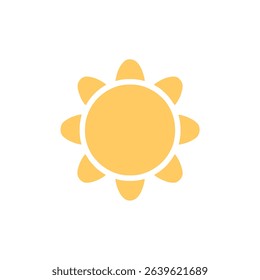 Simple yellow sun icon summer weather sunny day design