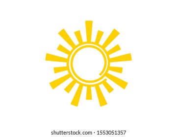 Simple Yellow Sun Illustration Radiating Light and Warmth Symbolizing Optimism and Energy Source