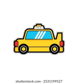 simple yellow taxi car vector illustration can be used for t-shirt logo and stickers, taxi icon, call taxi concept