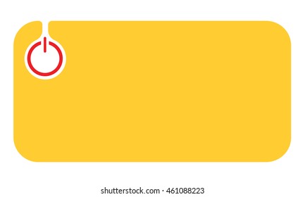 Simple yellow text box for your text and power button