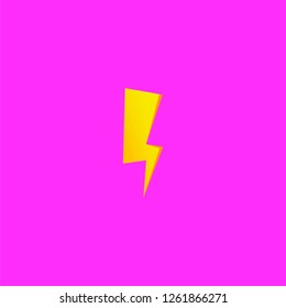 Simple yellow thunderbolt icon. Thunder, bolt and high voltage sign.