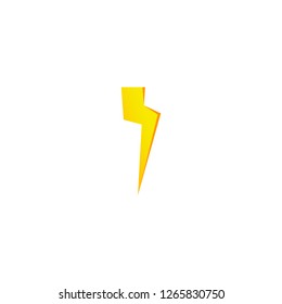 Simple yellow thunderbolt icon. Thunder, bolt and high voltage sign