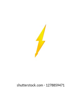 Simple yellow thunderbolt icon. Thunder, bolt and high voltage sign.