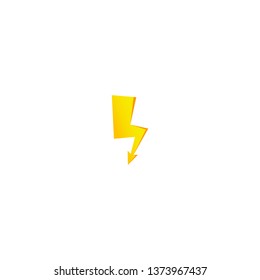 Simple yellow thunderbolt icon. Thunder, bolt and high voltage sign.