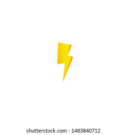 Simple yellow thunderbolt icon. Thunder, bolt and high voltage sign