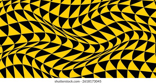 padrão de onda triangular amarelo simples no escuro.