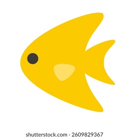 Simple Yellow Tropical Fish Vector Illustration