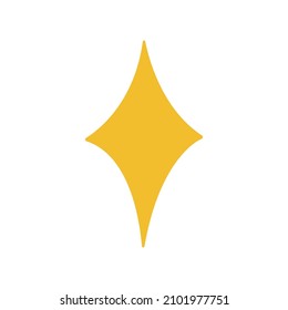 Simple yellow vector diamond-shaped sequin