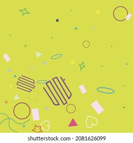 Sencilla Violeta Amarilla Brillante De La Plaza Naranja Tiene Fondo. Corazón púrpura Pológico Verde Pastel Fondo Hipster Multicolor. Ilustración de Geometría de Ondas Coloridas Rosa Lime Rectangle Ring.