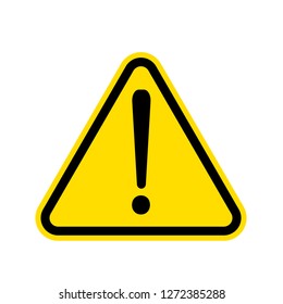 Simple Yellow Warning Mark On White Background