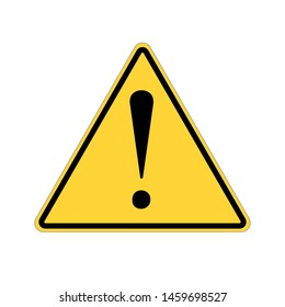 Simple Yellow Warning mark on white background