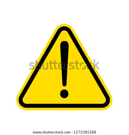 Simple Yellow Warning mark on white background