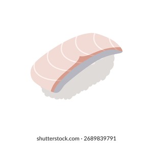 Vector de ilustración de sushi de cola amarilla simple