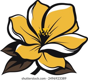 A simple yet beautiful yellow flower with white accents, perfect for spring and summer designs