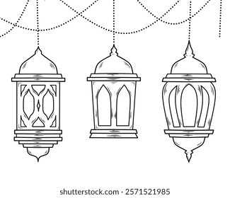 Simple yet beautifully designed Ramadan lantern vector with elegant decorative elements, suitable for a variety of uses including greeting cards, promotional materials and digital design projects.